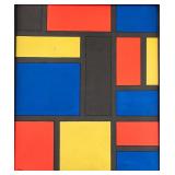 Dutch Oil Abstract Composition Signed Mondrian