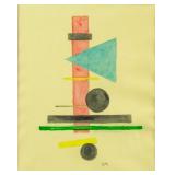 Russian Suprematist Watercolor Ilya Chashnik