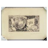 US Pop Art Linocut 13/150 Signed Roy Licthenstein