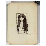 Norwegian Expressionist Woodblock Edvard Munch