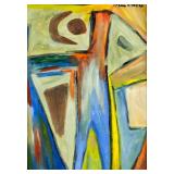 Dutch Abstract Oil on Canvas Signed Bram V. Valde