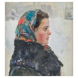 Artist Signed Russian Oil on Canvas Portrait