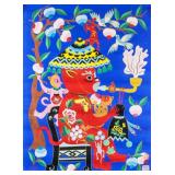 Yan Yuzhen Chinese b.1915 Watercolor Folk Art