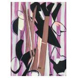 American Abstract Oil on Canvas Signed Lee Krasner