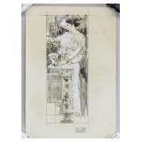 Austrian Nouveau Mixed Signed GUSTAV KLIMT NACHLAS