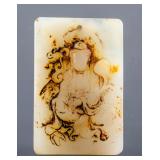 Chinese White Hardstone Guanyin Pendant Zi Gang MK