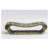 Chinese Green Jade Stone Carved Pillow