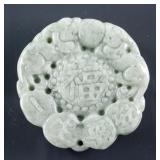 Burma Green Jadeite Carved Happiness Pendant