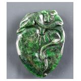 Burma Green Jadeite Carved Peach Pendant