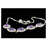 Sterling Silver Flexible Amethyst Bracelet RV $500