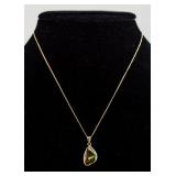 10K Yellow Gold  Ammolite Necklace RV $1000