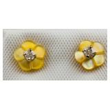 14K Yellow Gold 0.1 ct Diamond Earrings RV $400