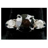 3.1ct Black Diamond White Gold Ring CRV $6850