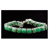 37 ct Emerald Sterling Silver Bracelet CRV $1450