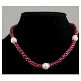 Freshwater Pearl and Garnet Necklace CRV $900