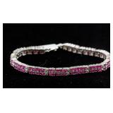 Sterling Silver 6 ct Ruby Bracelet CRV $1900