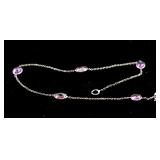 1.5 ct Pink Sapphire White Gold Bracelet CRV $800