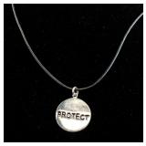 Sterling Silver Protect Pendant Necklace RV $200