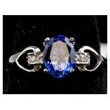 1.32 ct Tanzanite and Diamonds Ring CRV $2500