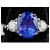 3 ct Tanzanite and Diamond Ring CRV $7800