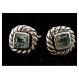 Sterling Silver Mystic Topaz Earrings RV $200