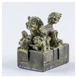 19th C. Chinese Bronze Assembled Lion Seal