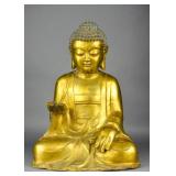 Chinese Qing Period Gilt Bronze Figure of Guanyin