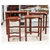 Chinese 4 PC Lacquer Wood Nesting Table Set