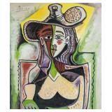 Spanish Cubist Oil on Canvas Signed Picasso
