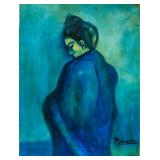 Blue Period Pablo Picasso Mixed Media on Paper COA