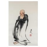 Pu Lisheng Chinese Modern Watercolor Lohan Roll