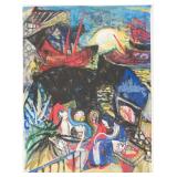 Xu Zhong Fang b.1943 Abstract Folk Art Painting