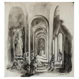 Pyotr Konchalovsky Russian Fauvist Ink on Paper