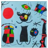 Joan Miro Spanish Surrealist Oil on Canvas