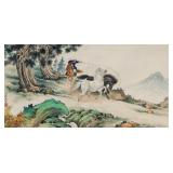 Ma Jin 1900-1970 Chinese Watercolor Paper Scroll