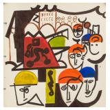 Stuart Davis US Abstract Mixed Media on Paper