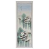 Mei Sun Chinese Watercolor Landscape Scroll