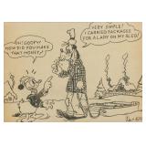 Walt Disney American Pop Art Ink on Paper Signed