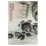 Qian Songyan 1898-1985 Chinese Watercolor Roll