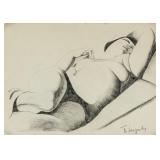 Tamara de Lempicka Polish-French Art Deco Charcoal