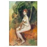 Style of Pierre August Renior Tempera on Board