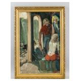 Fikret Moualla Turkish Fauvist Oil on Board Framed