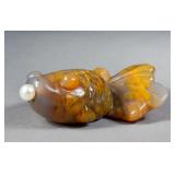 Chinese Carved Jade Carp Snuff Bottle