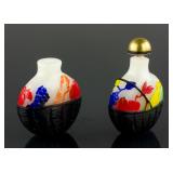 Two Chinese Peking Glass Snuff Bottles