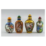 4 Assorted Chinese Peking Glass Snuff Bottles
