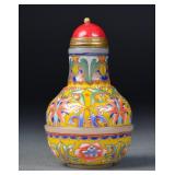 Chinese Painted Peking Glass Snuff Bottle Qianlong