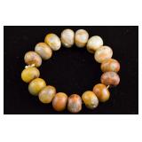 Old Chinese Carved Jade Pebble Bracelet