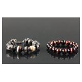 2P Chinese Agate & Tiger Eye Bracelets