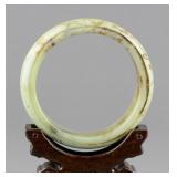 Fine Celadon Jade Bangle Carved 12 Zodiac Animals