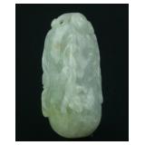 Chinese Fine Grade A Green Jadeite Carved Pendant
